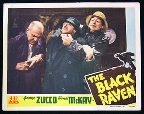 BLACK RAVEN Lobby card 1943 George Zucco Wanda McKay