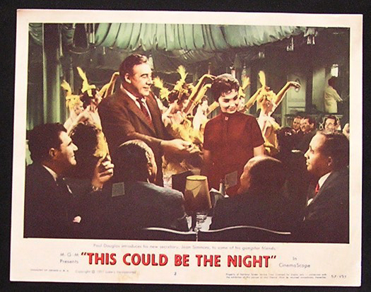 THIS COULD BE THE NIGHT Lobby card 2 1957 Paul Douglas Jean Simmons