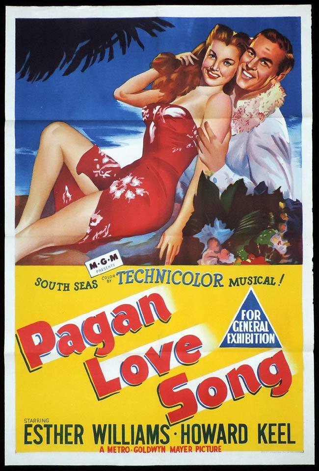PAGAN LOVE SONG Original One sheet Movie Poster Esther Williams Howard Keel Minna Gombell