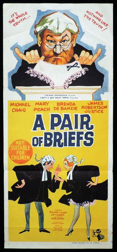 A PAIR OF BRIEFS Daybill Movie poster James Robertson Justice British Comedy