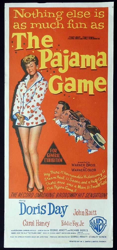 THE PAJAMA GAME Original Daybill Movie Poster Doris Day John Raitt
