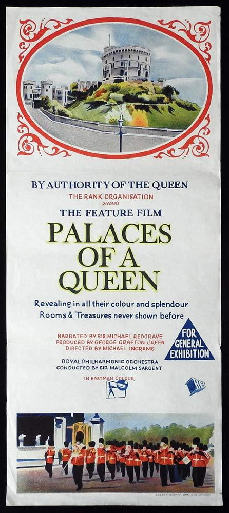 PALACES OF A QUEEN Original Daybill Movie poster Elizabeth II