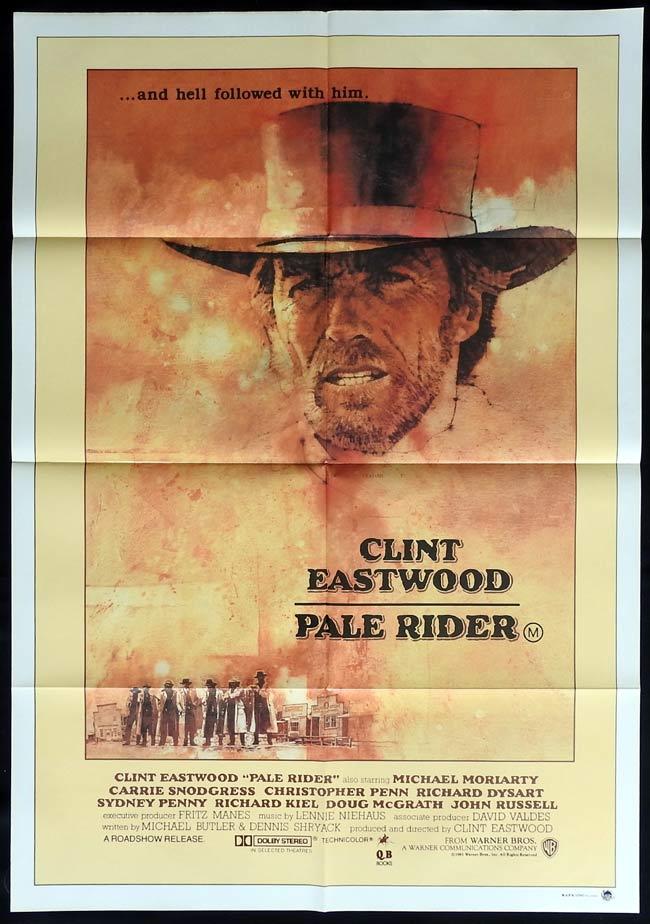 PALE RIDER Movie Poster 1985 Clint Eastwood One sheet