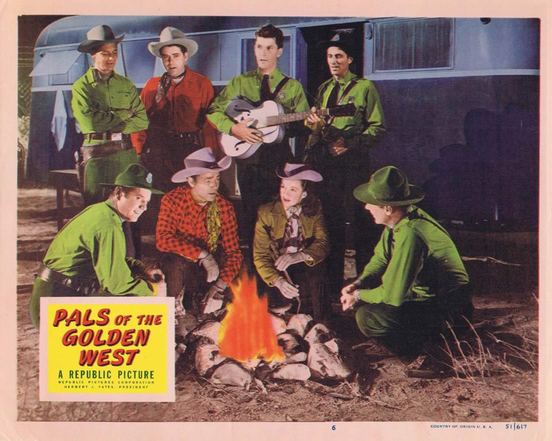 PALS OF THE GOLDEN WEST Original Lobby Card 6 Roy Rogers Trigger Dale Evans