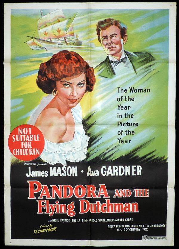 PANDORA AND THE FLYING DUTCHMAN One Sheet Movie Poster Ava Gardner James Mason