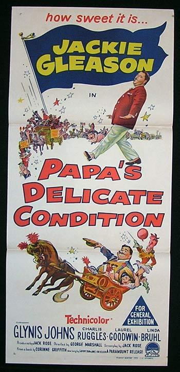 PAPA’S DELICATE CONDITION Movie Poster 1963 Jackie Gleason Australian Daybill