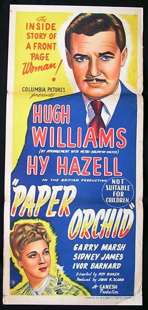 PAPER ORCHID Movie poster 1949 Film Noir Hugh Williams