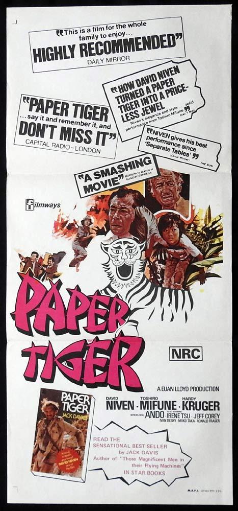 PAPER TIGER Original Daybill Movie Poster David Niven Toshirô Mifune
