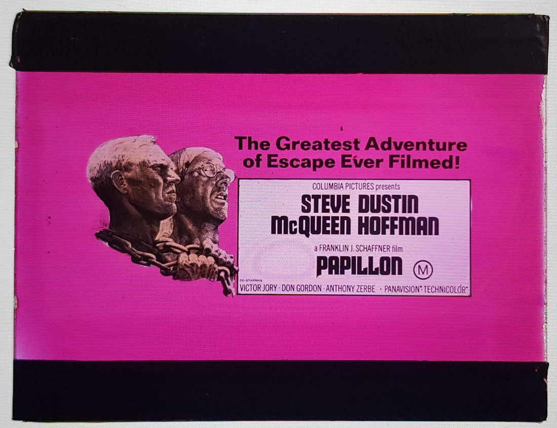 PAPILLON Movie Glass Slide  Steve McQueen Dustin Hoffman