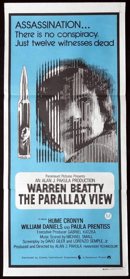 THE PARALLAX VIEW Daybill Movie Poster Warren Beatty Hume Cronyn