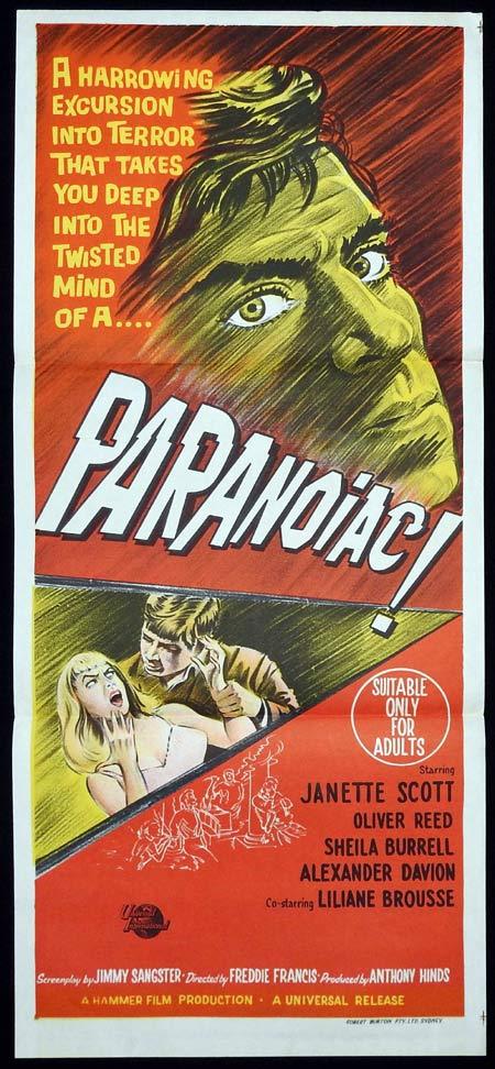 PARANOIAC Original Daybill Movie Poster HAMMER Janette Scott Oliver Reed