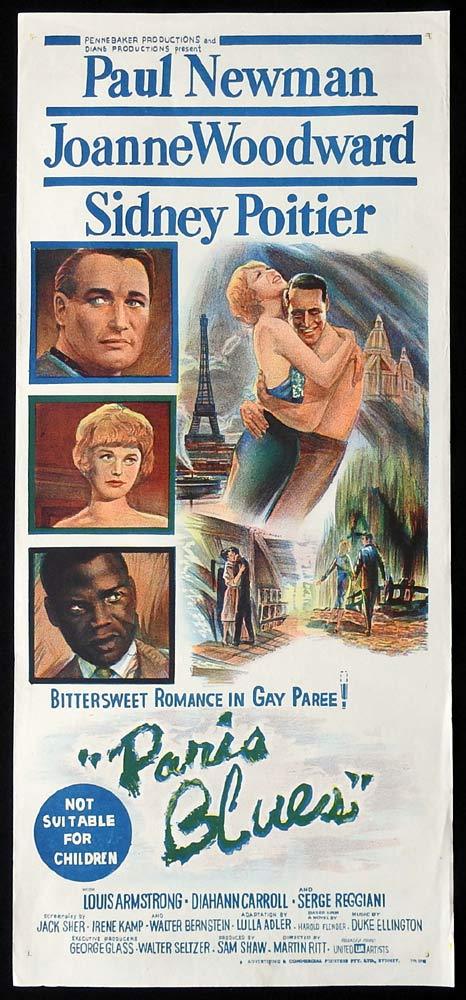 PARIS BLUES Original Daybill Movie Poster Paul Newman Joanne Woodward