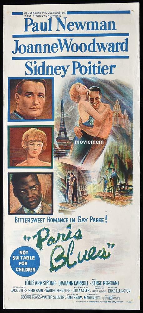 PARIS BLUES Original Daybill Movie Poster Paul Newman  Joanne Woodward