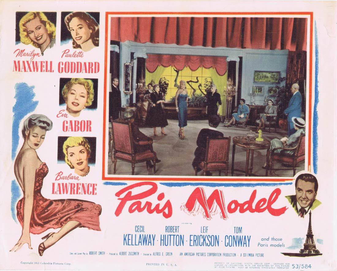 PARIS MODEL Original Lobby card 2 Marilyn Maxwell Paulette Goddard