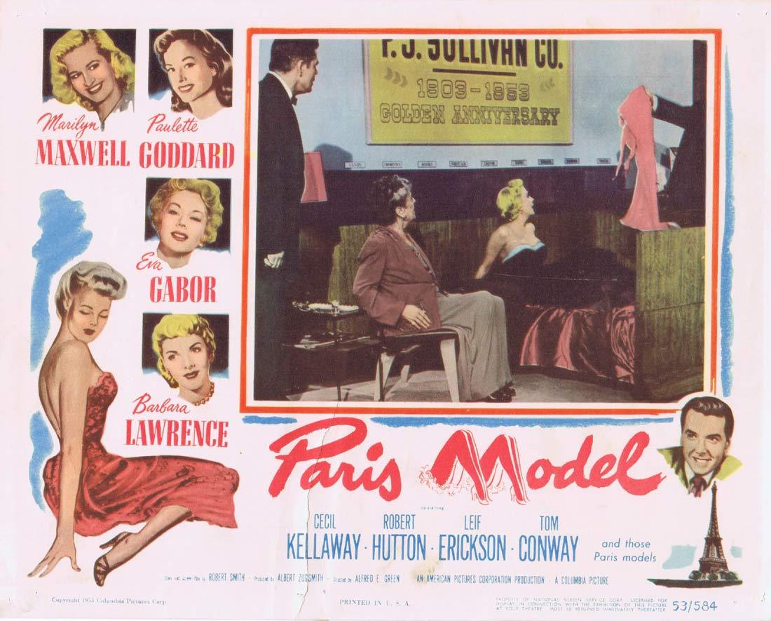 PARIS MODEL Original Lobby card 3 Marilyn Maxwell Paulette Goddard