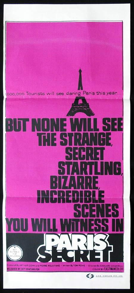 PARIS SECRET Original Daybill Movie poster Henri Garcin Romain Bouteille