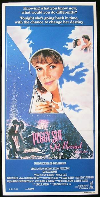 PEGGY SUE GOT MARRIED Original Daybill Movie Poster Kathleen Turner Nicolas Cage