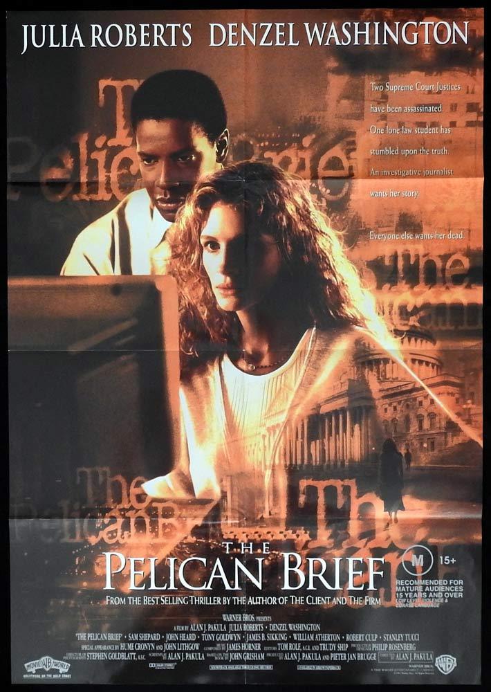THE PELICAN BRIEF Oriignal One sheet Movie poster Julia Roberts Denzel Washington