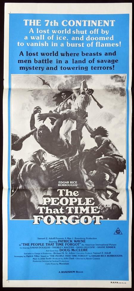 THE PEOPLE THAT TIME FORGOT Daybill Movie poster DINOSAURS Patrick Wayne Sci Fi