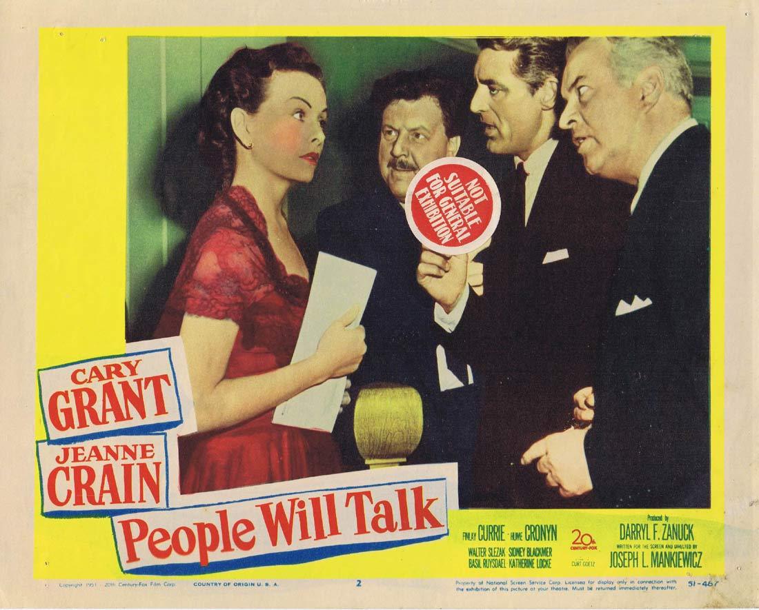 PEOPLE WILL TALK Lobby Card 2 1951 Cary Grant Jeanne Crain