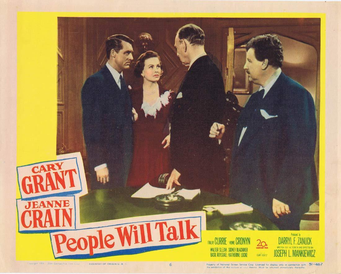 PEOPLE WILL TALK Lobby Card 6 1951 Cary Grant Jeanne Crain