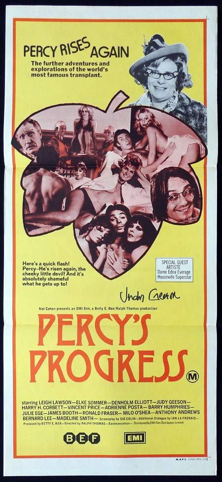 PERCY’S PROGRESS Original Daybill Movie Poster Autographed by Judy Geeson
