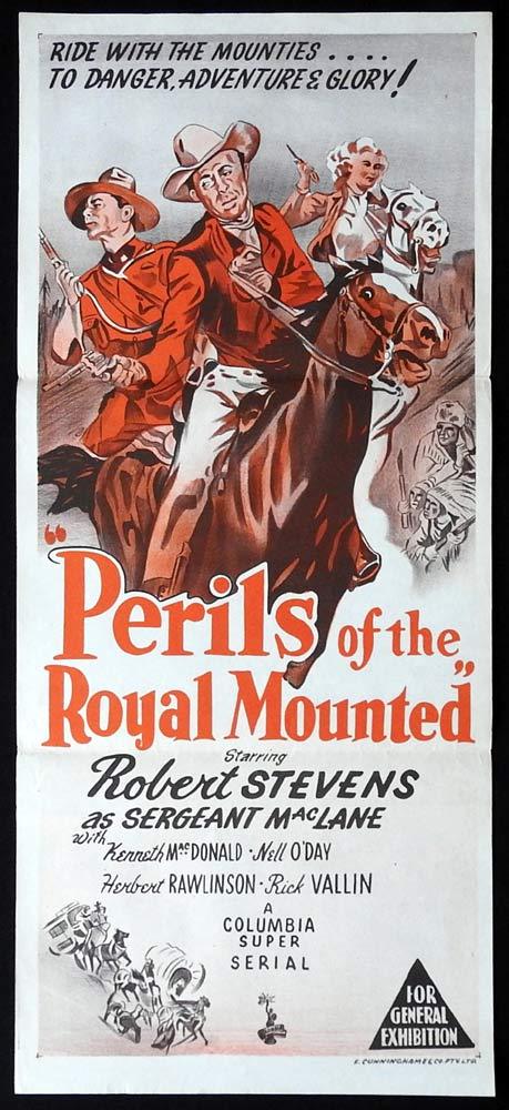PERILS OF THE ROYAL MOUNTED Original Daybill Movie poster Columbia Serial Mounties
