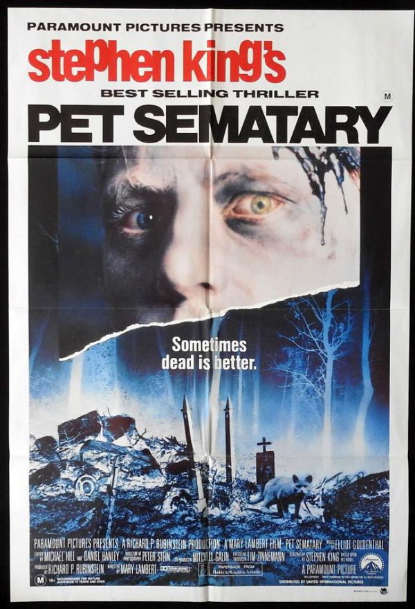 PET SEMATARY Original One sheet Movie poster Stephen King Horror