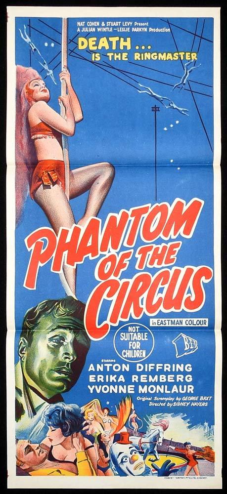 PHANTOM OF THE CIRCUS Original Daybill Movie Poster Anton Diffring Erika Remberg
