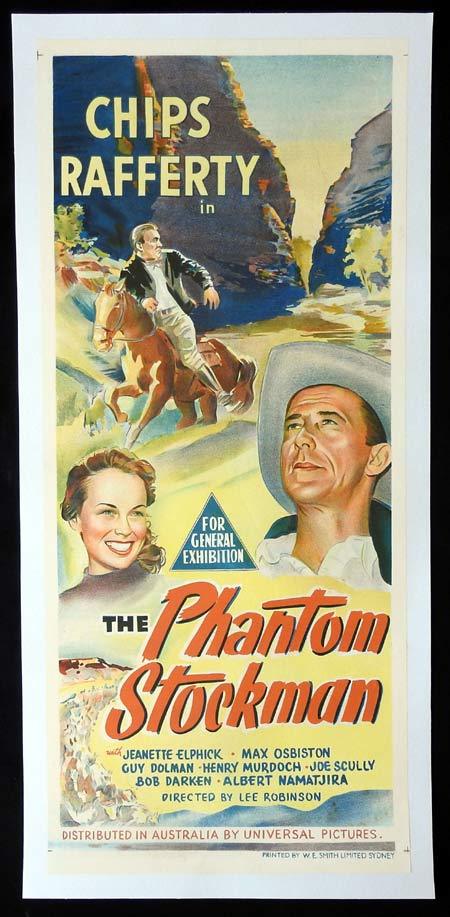 THE PHANTOM STOCKMAN Daybill Movie poster CHIP RAFFERTY Linen Backed