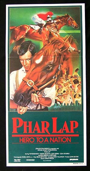 PHAR LAP Original Daybill Movie poster 1983 Horse Racing Classic