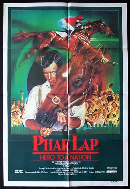 PHAR LAP Original One sheet Movie poster 1983 Horse Racing Classic