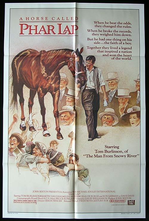 PHAR LAP 1983 Horse Racing Classic ORIGINAL US One sheet Movie poster