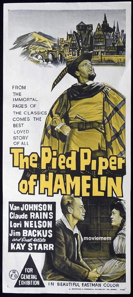 THE PIED PIPER OF HAMELIN Original Daybill Movie Poster Van Johnson Claude Rains