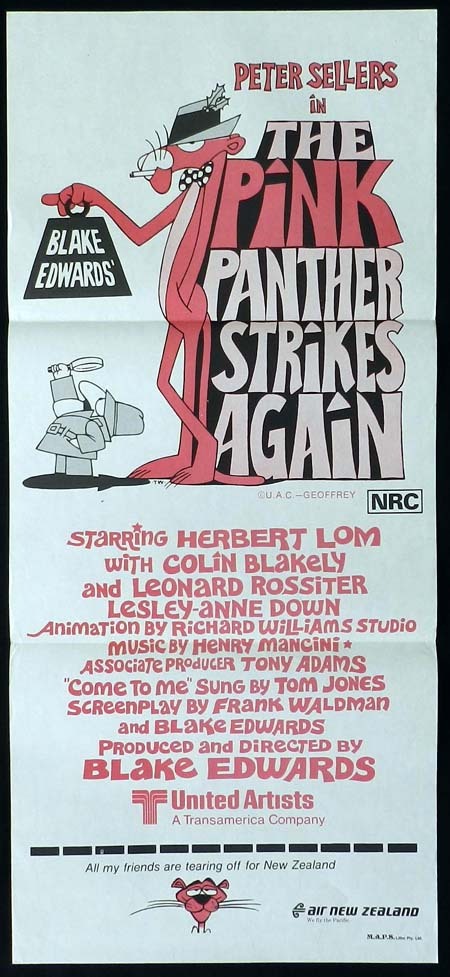 THE PINK PANTHER STRIKES AGAIN Original Daybill Movie Poster Peter Sellers