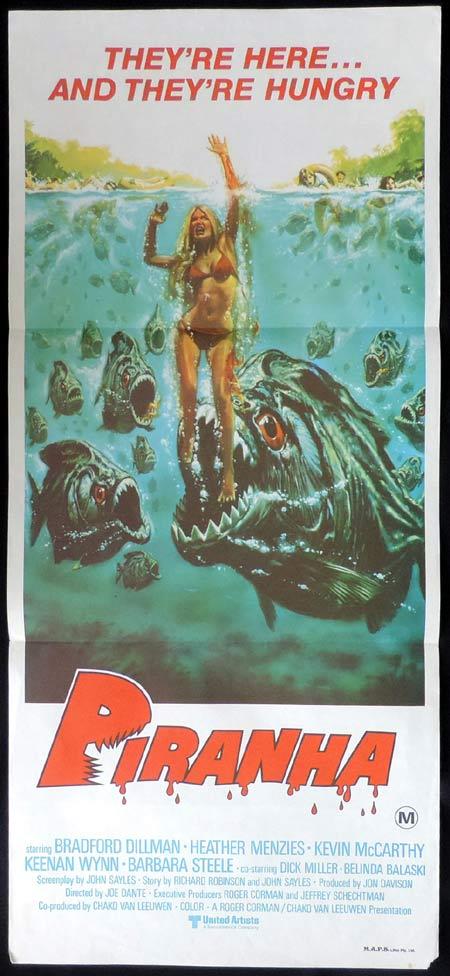 PIRANHA Original Daybill Movie Poster killer fish Here and Hungry