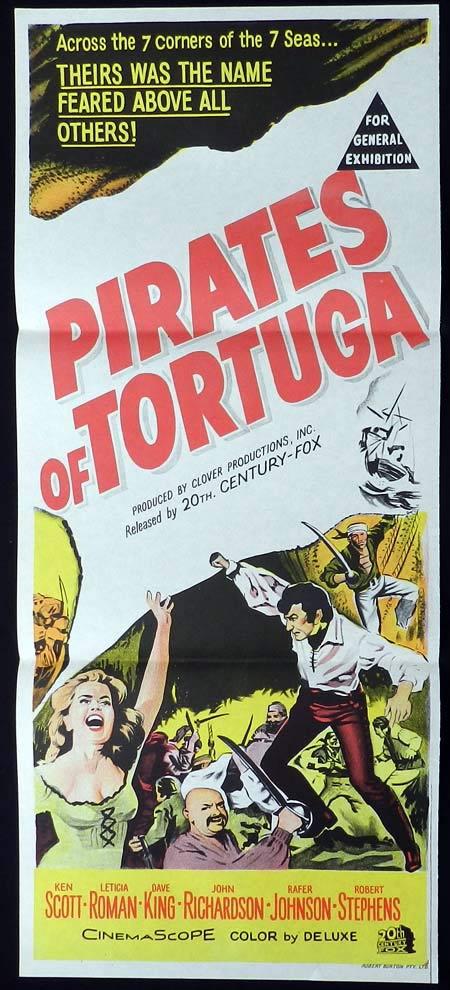 PIRATES OF TORTUGA Original Daybill Movie Poster Ken Scott Swashbuckler