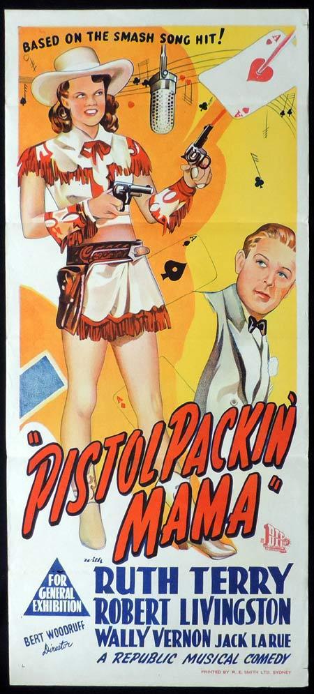 PISTOL PACKIN MAMA Original Daybill Movie Poster Robert Livingston Ruth Terry