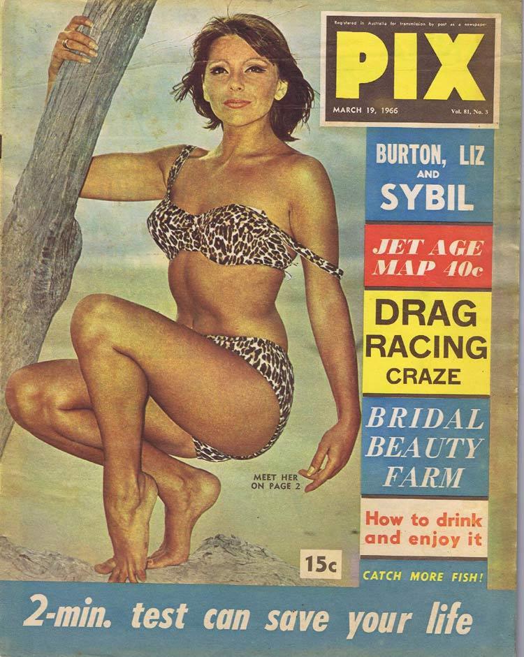 PIX Magazine Mar 19 1966 Drag Racing Elizabeth Taylor Jet Age