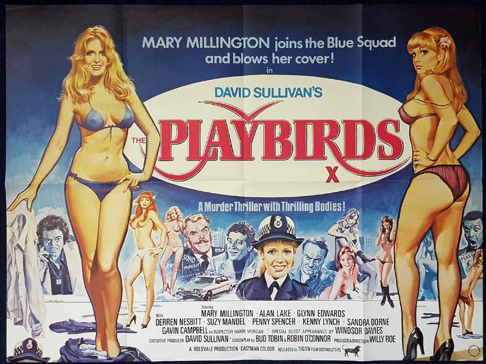 THE PLAYBIRDS British Quad Movie poster TOM CHANTRELL artwork