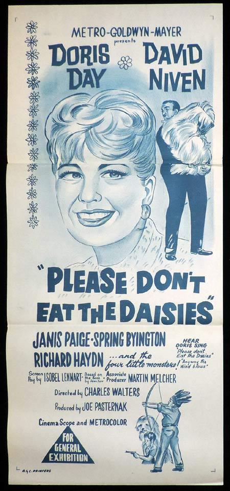 PLEASE DONT EAT THE DAISIES Original Daybill Movie Poster Doris Day David Niven
