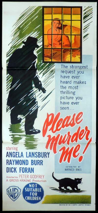 PLEASE MURDER ME Daybill Movie poster Angela Lansbury Film Noir