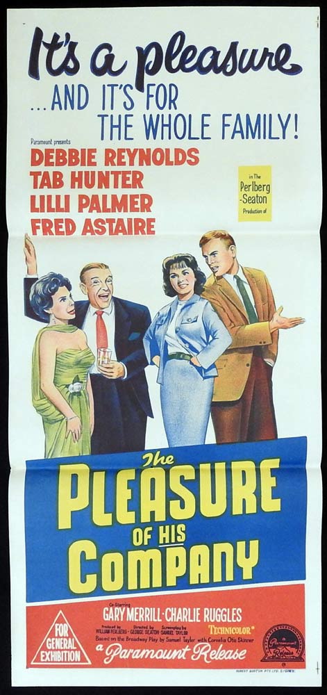 THE PLEASURE OF HIS COMPANY Original Daybill Movie Poster Fred Astaire Debbie Reynolds