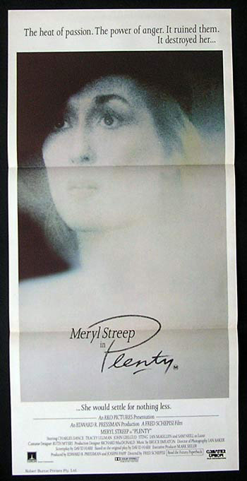 PLENTY Original Daybill Movie Poster Meryl Streep