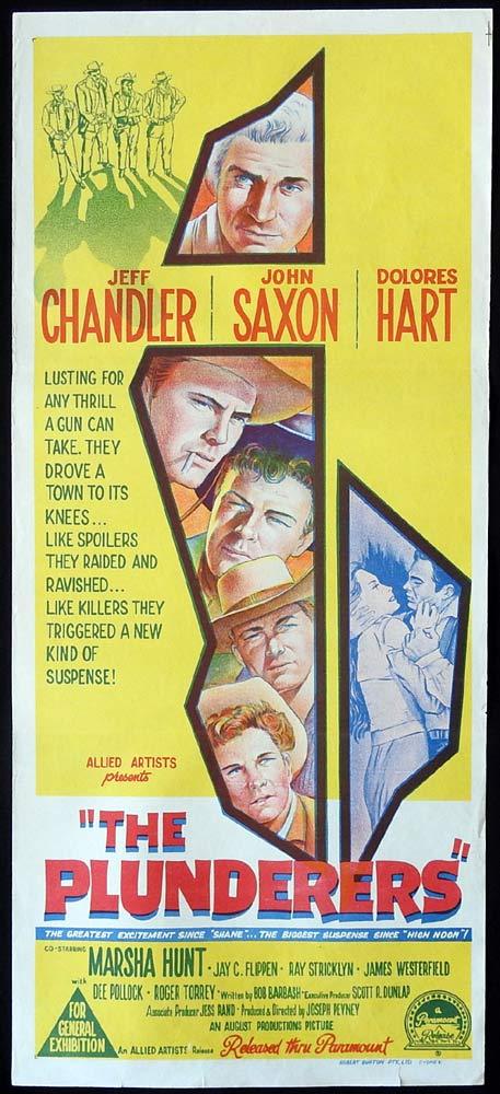 THE PLUNDERERS Original Daybill Movie Poster Jeff Chandler John Saxon