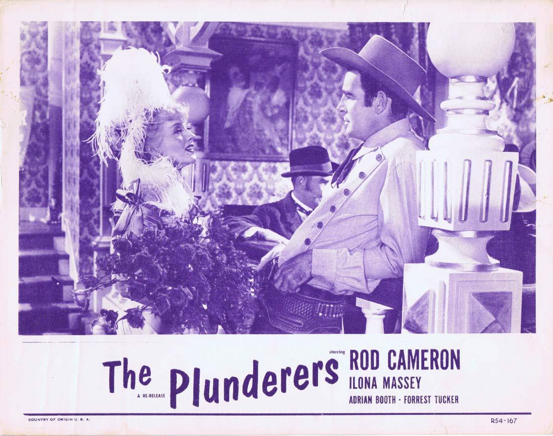 THE PLUNDERERS Original 1954r Lobby Card Rod Cameron Ilona Massey Lorna Gray