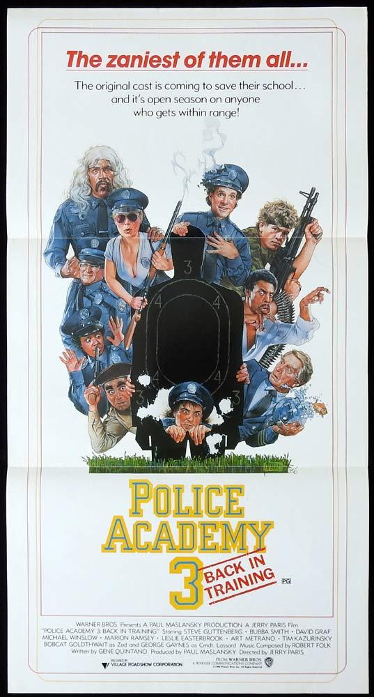 POLICE ACADEMY 3 Original Daybill Movie poster DREW STRUZAN Art Steve Guttenberg