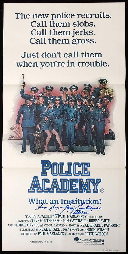 POLICE ACADEMY Original Daybill Movie poster LESLIE EASTERBROOK autograph