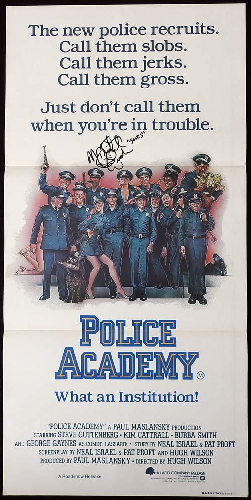 POLICE ACADEMY Original Daybill Movie poster MICHAEL WINSLOW autograph