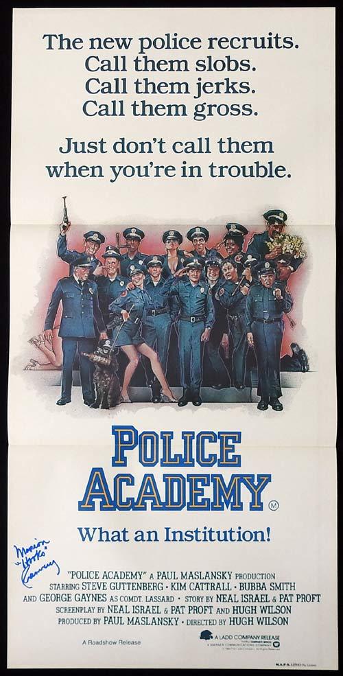 POLICE ACADEMY Original Daybill Movie poster MARION RAMSEY autograph